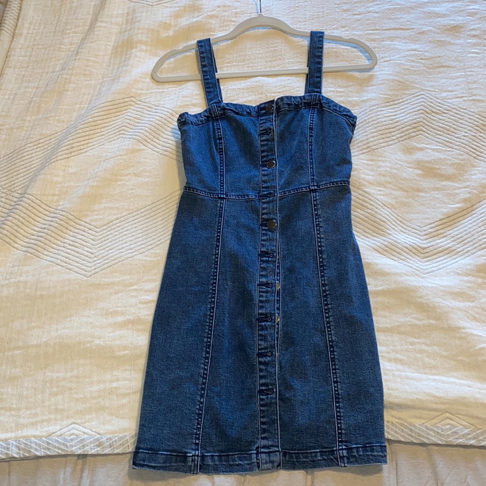 Denim button down dress